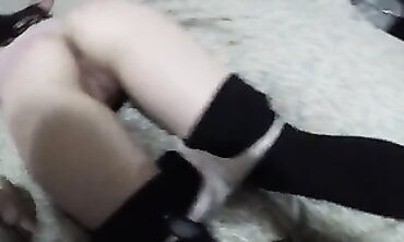 Close-Up Hardcore Spanking And Creampie While Bound To The Couch