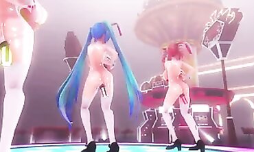 MMD Animated: Bunny Nymph Drilled by the King in Rough Latex Bondage