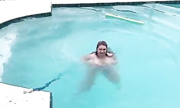 POV: Insatiable Latina Maid Caught Giving a Blowjob by the Pool