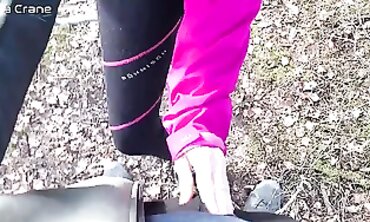 Softcore Oral in the Woods with Spunk into Jaws