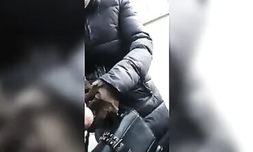 Blonde MILF Drains Cock in Public Street