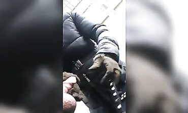 Blonde MILF Drains Cock in Public Street