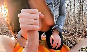 Amara Allnight Gets Outdoor Blowjob and Handjob in the Park