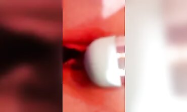 Glass Hitachi Massager Induces Intense Cunnilingus Climax