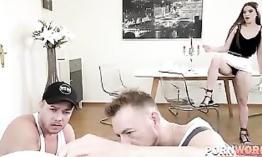 Evelina Darling's Jiggly Threesome with Two Dicks