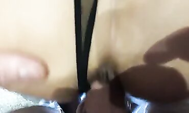 POV Ebony Cougar Gets Creampie in Panties