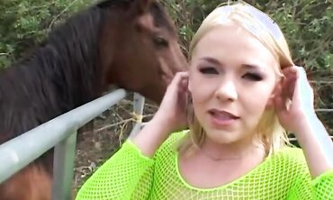 Missy Monroe Has A Green Fishnet T-Shirt For A Plumbing