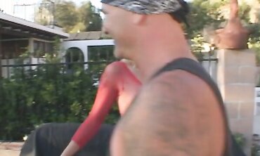 Melanie In Crimson Fishnet Porked By 2 Stiffys With Double Penetration
