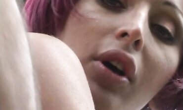 Crimson Head Ladyboy Monica Has Her Backside Plowed By The Pool And Gulps