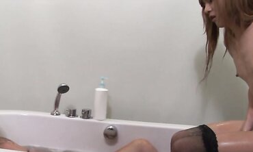 Japanese Ladyboy Ping Gets Backside Plugged By Soapy Hard-On In Douche Sequence