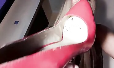 Russian Blonde MILF Solo Gimp Foot Fetish