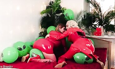 Arya Grander in Inflatable Latex Bondage