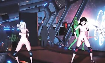 Princess MMD: Busty Milf Squirting Orgy in Public