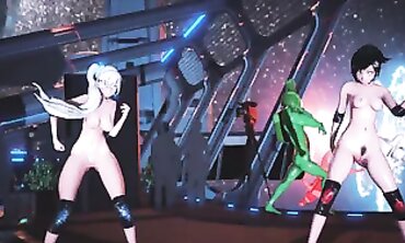 Princess MMD: Busty Milf Squirting Orgy in Public