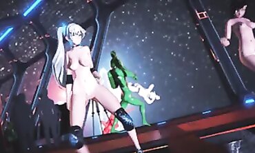 Princess MMD: Busty Milf Squirting Orgy in Public