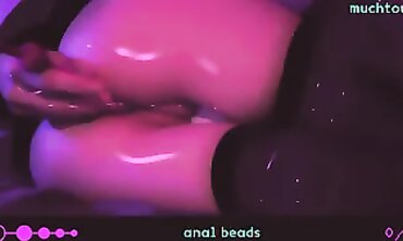 Anime Babe Enjoys Solo Anal Play With Beads And Vibrator
