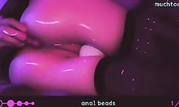 Anime Babe Enjoys Solo Anal Play With Beads And Vibrator