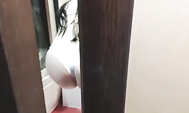 Peeping Tom Snoop on Sister in the Bathroom