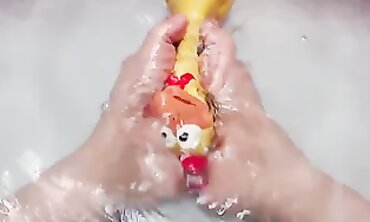 Joy Performs a Sensual Footjob in the Shower
