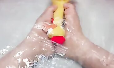 Joy Performs a Sensual Footjob in the Shower
