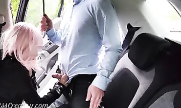 French Wife Gets Public Handjob in Outdoor Parking Lot