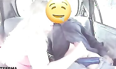 Married Blonde Pays Her Uber Driver With A Blowjob
