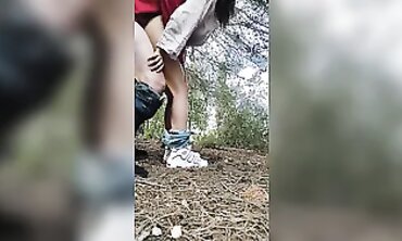 Teenage Forest Fuck: Manhandling a Slender Girl for a Creampie