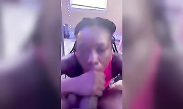 Ebony MILF Sucks and Takes It from a Muscular Stepbro