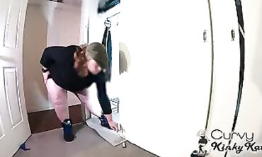 Curvy MILF Squirts and Pisses While Step Brother Films