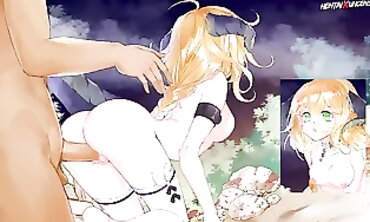 Uncensored Anime: Rough Anal Gangbang with Ash-Blonde college girl