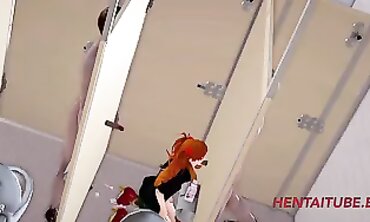 Asuka Langley Gets Pounded in an Outdoor Shower