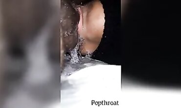 Ebony MILF Gives Sloppy Blowjob