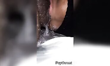 Ebony MILF Gives Sloppy Blowjob