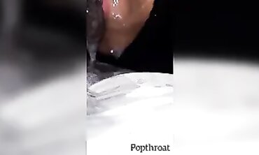 Ebony MILF Gives Sloppy Blowjob