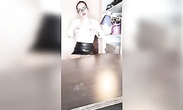 Blonde Secretary's Solo Masturbation