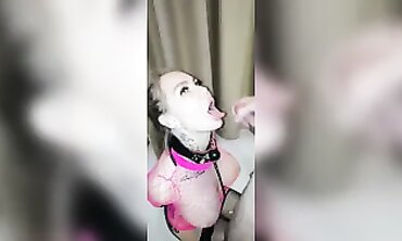 Love Sucks Deep Throat and Swallows Cum