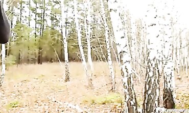 Stepson Gives Stepmom a Rough Handjob in the Woods