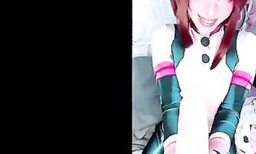 Ochako Uraraka Cosplay Gives Pure Blowjob