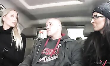 Bicurious Brunette and Blonde Share a Beefstick