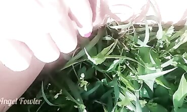 Angel Fowler Fingers Her Hairy Pussy Outdoors For TikTok