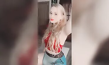 Uncensored Blonde Solo Stripping and Juggling Challenge
