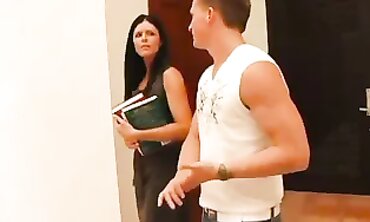 Brunette MILF Tutor Gives College Student A Private Lesson