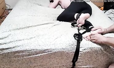 bondage & discipline trussed barely legal yo toes kittled