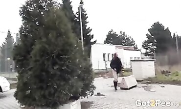 Redhead Stranger Pisses Outdoors