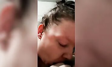 Busty MILF Takes Deepthroat Blowjob and Swallows Cum