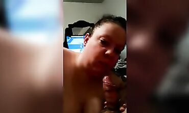 Busty MILF Takes Deepthroat Blowjob and Swallows Cum