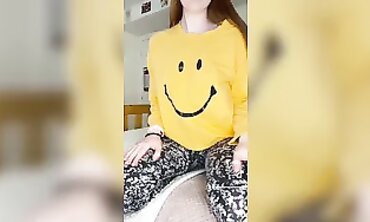 French Ginger Teen Solo Masturbation with Buttplug