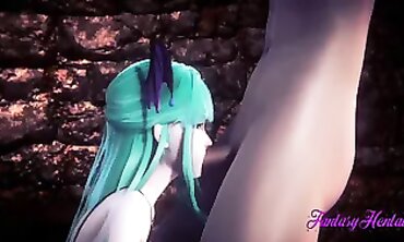 Morrigan Cosplay Gets Head and Multiple Creampies in 3D Hentai