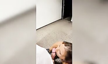 POV: MILF Takes a Public Restroom Break for a Quick Blowjob