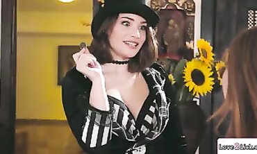 Dark-Haired Step-Siblings Submit to Dominant Mistress and Sex Toys